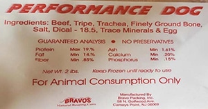 Bravo Packing Performance Dog Food